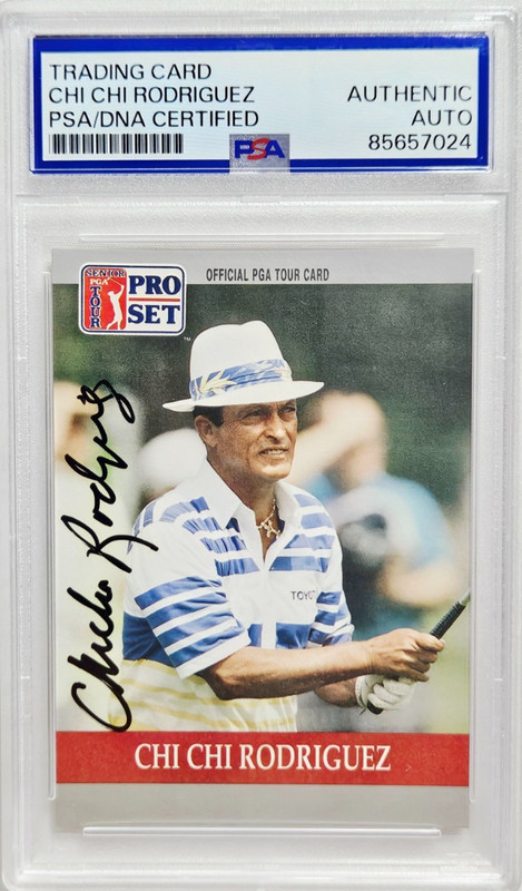 1990 Pro Set PGA #86 Chi Chi Rodriguez Signed Rookie Card Autograph RC Auto PSA
