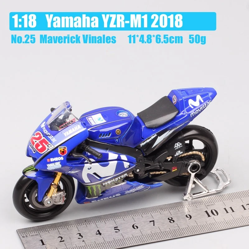 Maisto 1/18 2018 Yamaha YZR-M1 #25 Maverick Vinales Motorcycle Model Bike Toy - Image 2 of 4