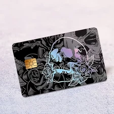 One Debit Credit Card Skin Sticker Decal Cover Small Chip Skulls & Roses