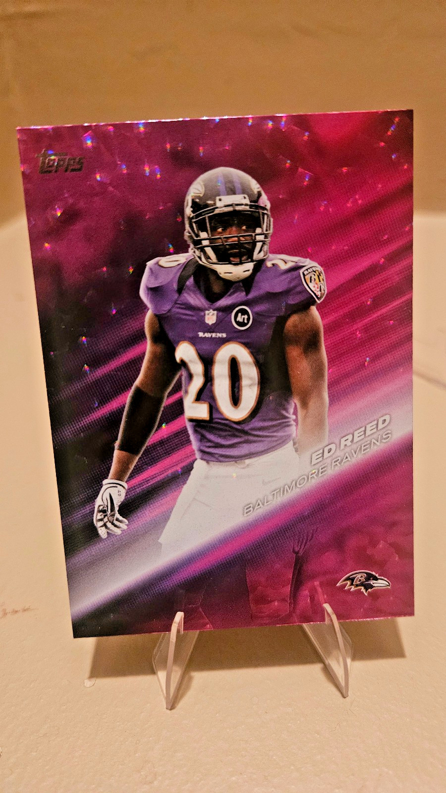 26 flagship football Ed Reed GOTG-6 Pink Crackle Foil 