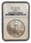 2010 American Silver Eagle $1 Dollar Coin One Troy Ounce 0.999 Fine *ER NGC MS69