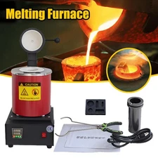 Gold Melting Furnace 1500W Electric Digital Smelting Furnace Crucibles