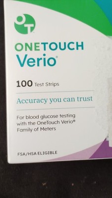 OneTouch Verio 100 Glucose Blood Test Strips Verio Flex Reflect Exp 2027-02-28
