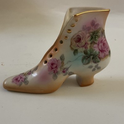 Vintage R&S Prussian Porcelain Lady's Shoe Figurine Victorian