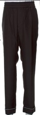 VALENTINO BEAUTIFUL BLACK 100% SILK DRAWSTRING JOGGERS CUFFED PANTS,50/34