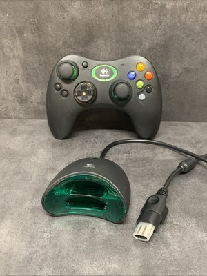 Logitech Wireless Original Xbox Controller with Dongle Receiver TESTED WORKING