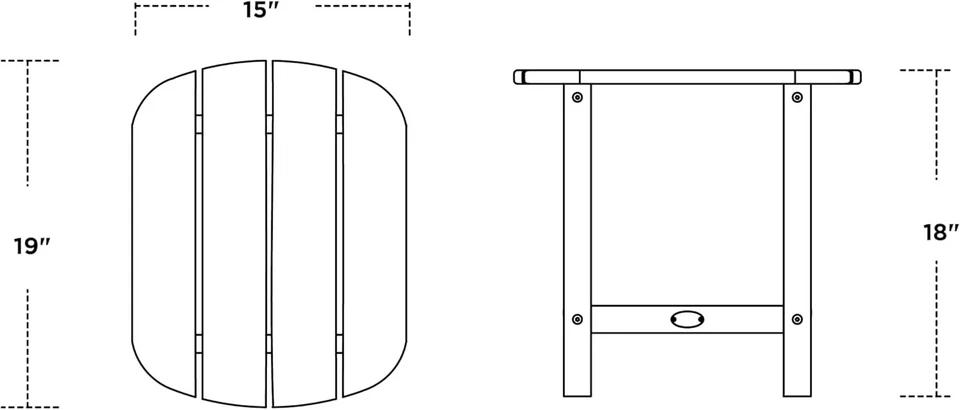 Mesa auxiliar exterior POLYWOOD SBT18WH South Beach 18", blanca Foto 3 de 4