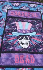 Handmade cotton quilt, Grateful Dead Uncle Sam. quilted throughout.