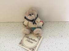 Handmade Miniature Bear  Admiral  with his Sailboat by Sue Wilkes