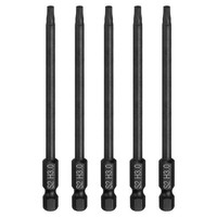"5X Flache Sechskant-Bits H3.0 FüR Magnetspitze 1/4\" Schaft 10Cm Schwarz"