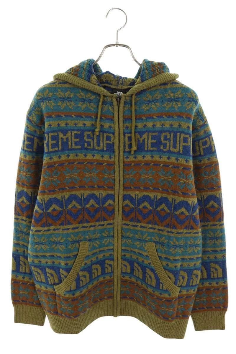 Pull à capuche zippé Supreme North Face taille L 22AW utilisation tricot jacquard