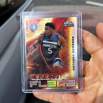 Topps Chrome Black Carbon Flare CF-7 Anthony Edwards Wolves NBA
