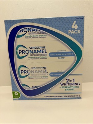 Sensitive Teeth Whitening Enamel Toothpaste, Fresh Mint, 6.5 oz (Pack of 4)