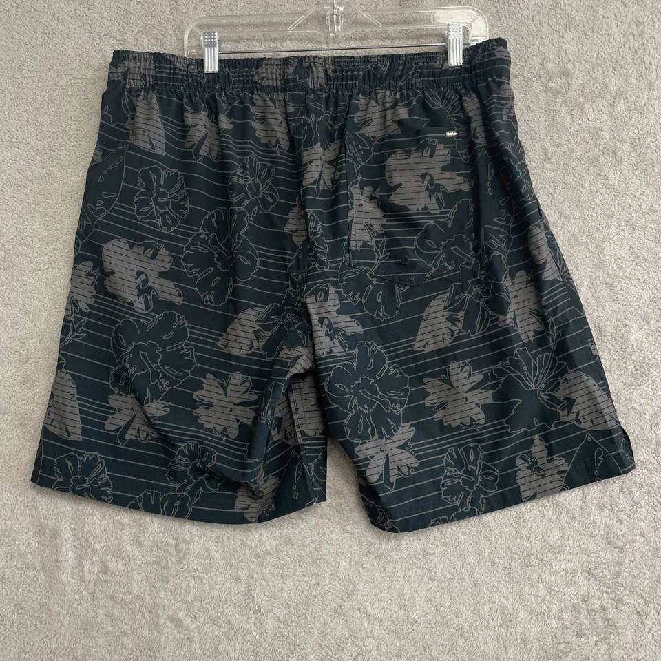 NUEVO Pantalones Cortos de Natación Hurley XXL Para Hombre Negro Floral Patrón Hawaiano Foto 3 de 4