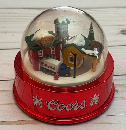 Vintage Ertl Coors Delivery Truck Winter Christmas Globe motion sign decoration