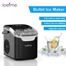 LOEIME Portable Ice Maker Countertop 6Min Fast Ice Making 12KG/24H Self-Cleaning