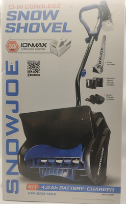 Snow Joe 24V 13'' Wide Cordless Snow Shovel with Cover + 4.0Ah Battery/Charger