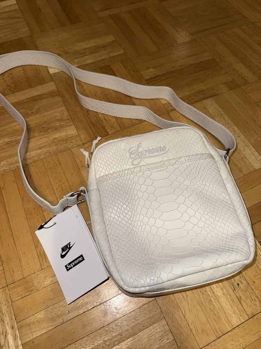 Supreme x Nike Leather Shoulder Bag White SS25 | eBay
