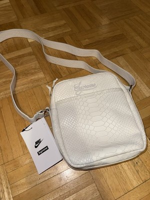 Supreme x Nike Leather Shoulder Bag White SS25 | eBay