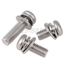 M3,4,5,6 Phillips Pan Head Machine Spring/Flat Washer Sems Screws 316 Stainless
