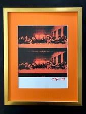ANDY WARHOL + 1984 SIGNED LAST SUPPER POP ART MATTED  AT 11X14