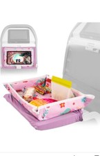 Kids Plane Table Cover with Pockets - Airplane Travel Tray for Babies, Mermaids