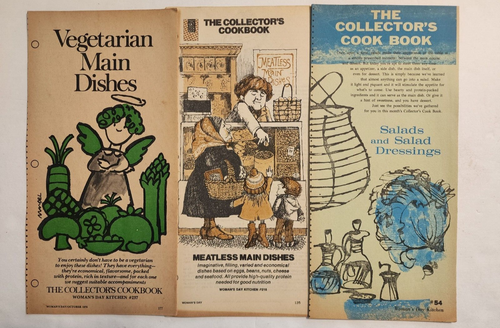 Woman's Day Collector's CookBook Insert VTG Vegetarian/Salads Lot of 3 - 60s 70s - Imagen 1 de 4