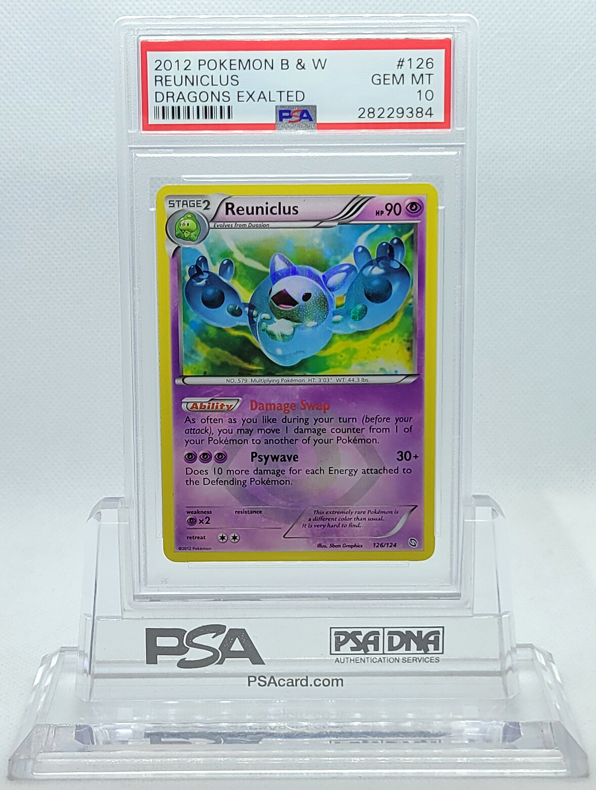 POKEMON DRAGONS EXALTED REUNICLUS #126 SECRET PSA 10 GEM MINT #28229384 POP 12