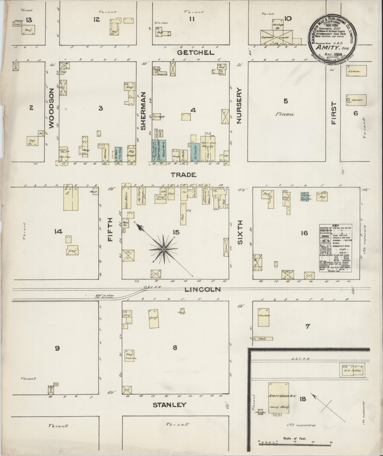 1884 Very Detailed COPY City Map Amity Oregon Perfect for researchers ...