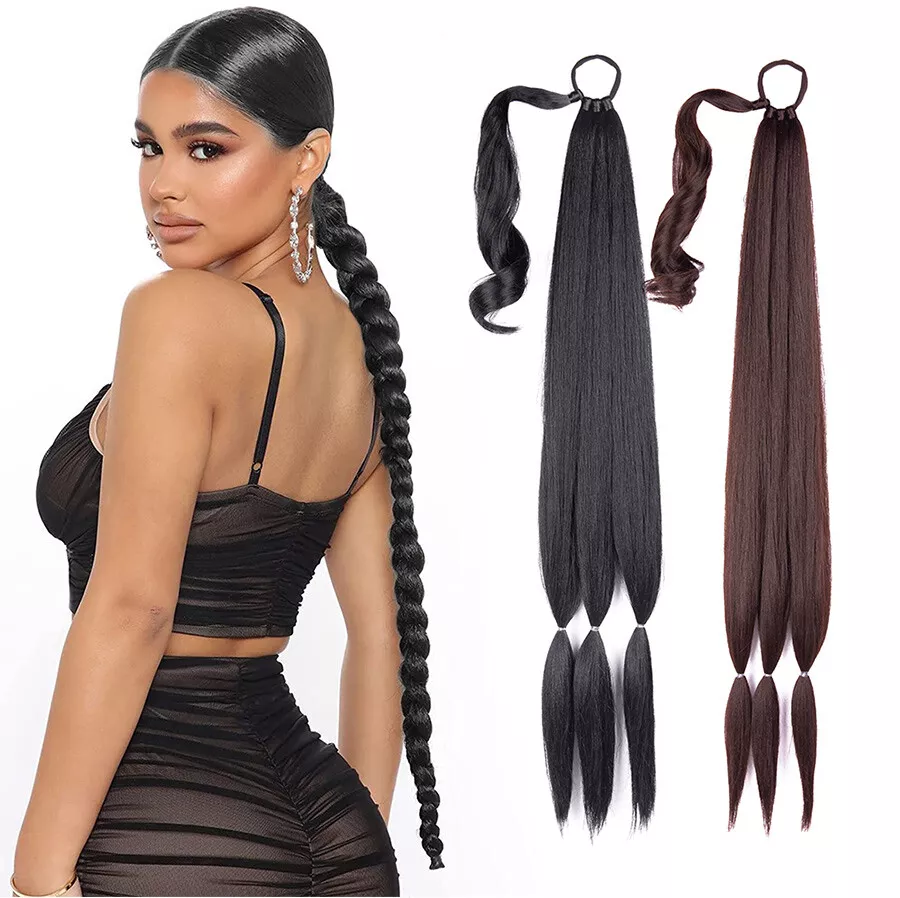 3 section braided ponytail clearance extension
