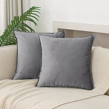 Velvet Light Throw Pillow Covers 18x18 Inches Pack 18 18 Inch Pack of 2 Grey
