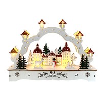 Lichterbogen In Modernem Weiß Winterschloss Schwibbogen Weihnachtsdeko Hti-Livin