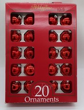 Lot of 20 Holiday Time Rausch Red Glass Christmas ornaments 1.5" diameter