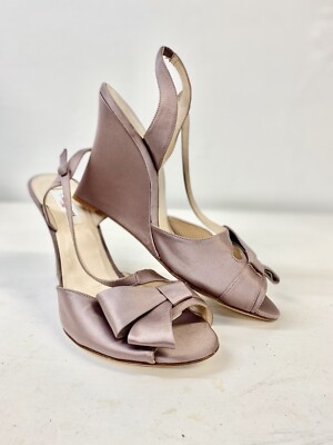 LK Bennett Lana Dusky Pink Satin Wedge Sandal UK 7 40 Bridesmaid Wedding  RRP£175 | eBay UK