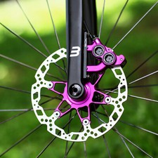 Purple Juin Tech ETF 4 Piston Flat Mount Disc Brake Caliper Set 160/140mm Gravel