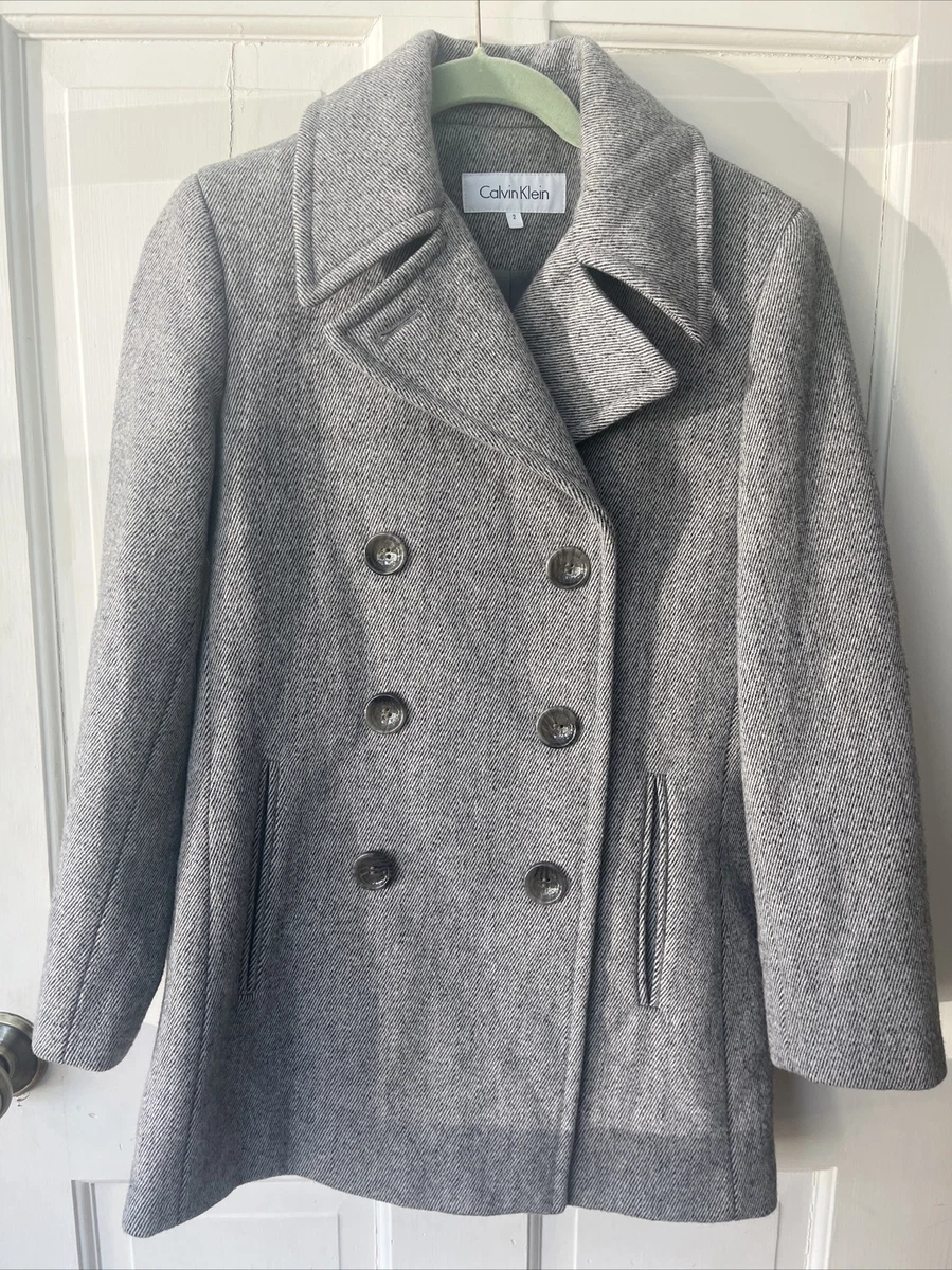 Calvin klein grey wool coat cheap