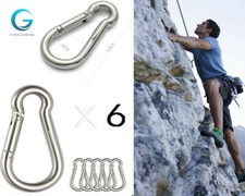 6Pcs Stainless Steel Spring Snap Hook Carabiner 304 Stainless Steel Clips