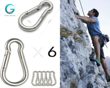 6Pcs Stainless Steel Spring Snap Hook Carabiner 304 Stainless Steel Clips