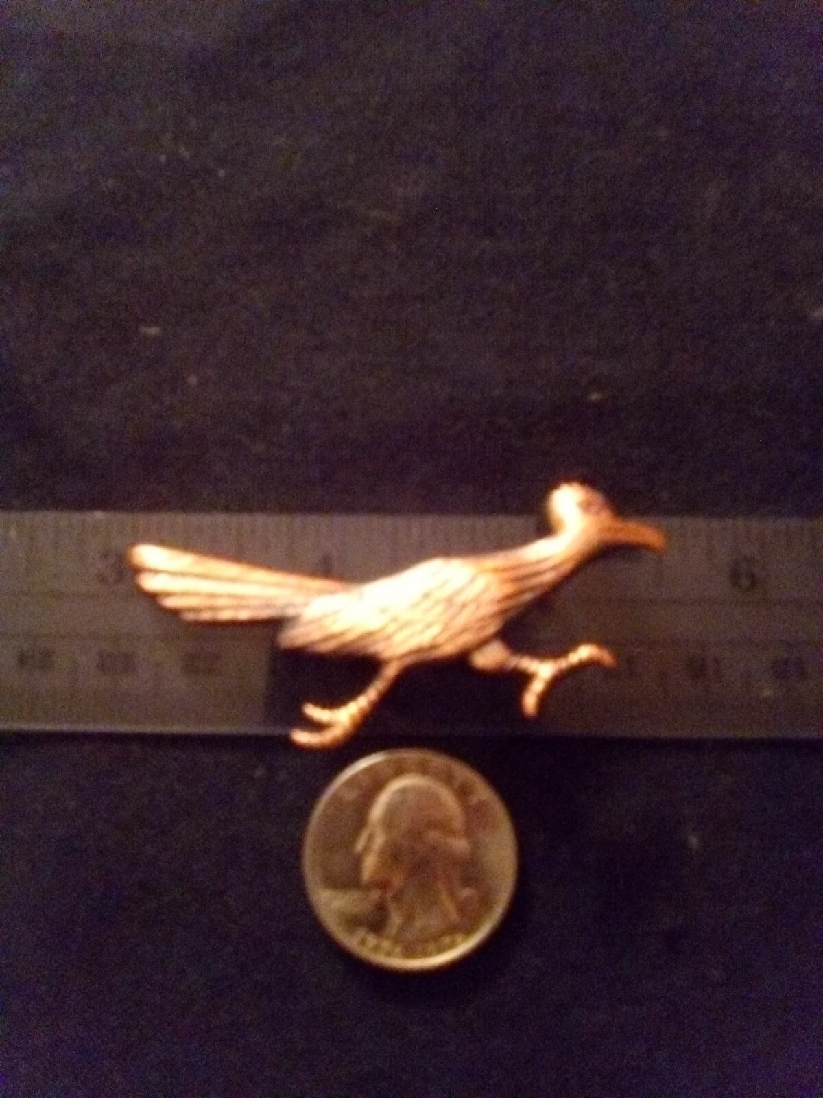 Vintage Solid Copper Roadrunner Pin/Brooch - image 5