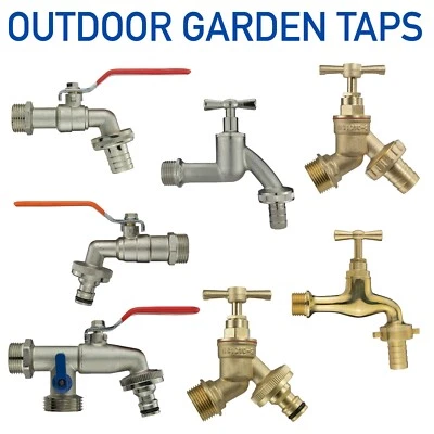 Outdoor Garden Watering Taps Range – Barb or Click-Lock, 1/2" & 3/4" BSP Inlet