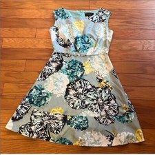 J. Crew Dress Womens Size 0 Aquatic Floral Silk Dress A Line