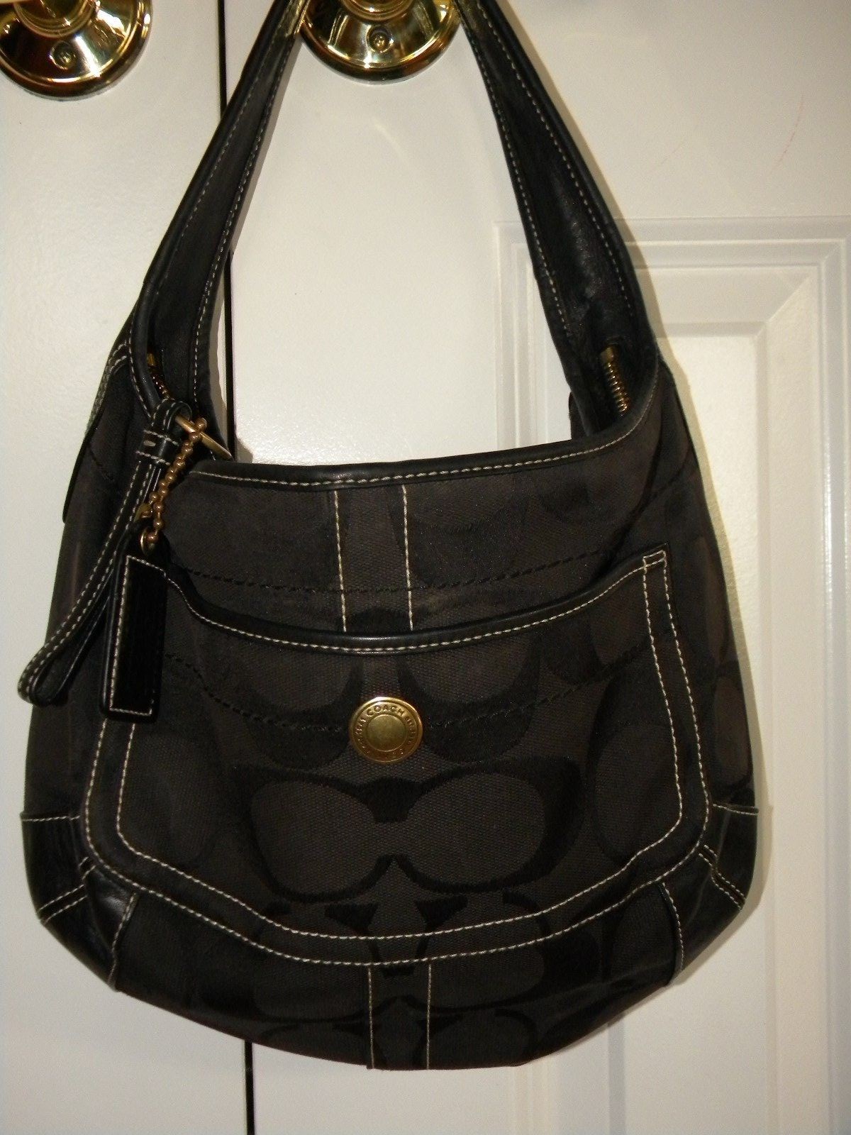 Coach Signature C Black Hobo Shoulder Bag 10764 Gem