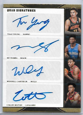 2018-19 PANINI DOMINION QUAD GOLD ROOKIE AUTO TRAE YOUNG, BAMBA, SEXTON, 5/10