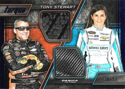 2016 TORQUE TONY STEWART & DANICA PATRICK ~PAIRINGS MATERIALS~ BLUE *s/n 30/99*