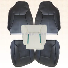 Fits 98-02 Dodge Ram Front Bottom & Back Leather Seat Cover & Foam Cushion Black