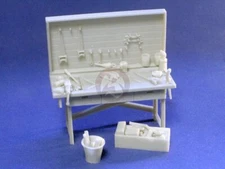 Resicast 1/35 Workbench & Tools (Various Equipment, Storage Box & Bucket) 352397