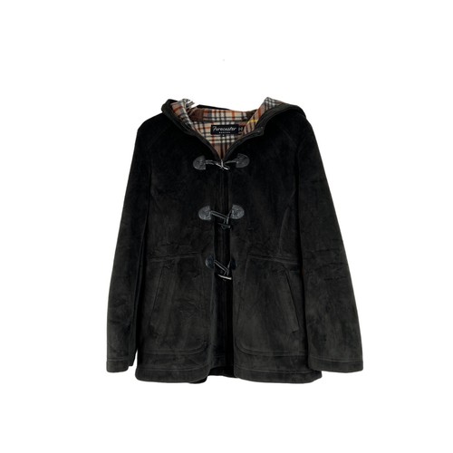 Forecaster Boston Women Black Hooded Jacket Black Toggle Parks Plaid Cuff Small - Picture 6 of 13