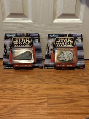 Star Wars Micro Machines Star Destroyer, Millennium Falcon Die Cast Galoob 1996