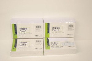 Index Cards 3 X 5  White ruled 4 packs which is 720 cards