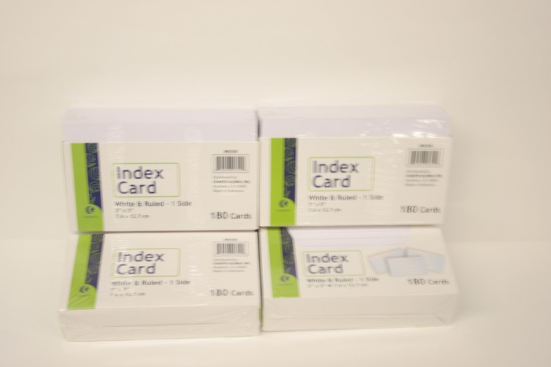 Index Cards 3 X 5  White ruled 4 packs which is 720 cards